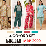 Stylish & Versatile 4 Co-ord Set Combo for Women| CO-10
