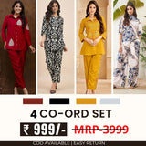 Stylish & Versatile 4 Co-ord Set Combo for Women| CO-11