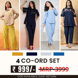 Stylish & Versatile 4 Co-ord Set Combo for Women| CO-12