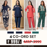 Stylish & Versatile 4 Co-ord Set Combo for Women | CO-16
