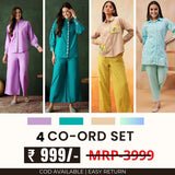 Stylish & Versatile 4 Co-ord Set Combo for Women| CO-04