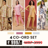 Stylish & Versatile 4 Co-ord Set Combo for Women| CO-06