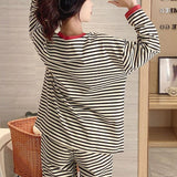 Midnight Mocha Stripe PJ Set – With Built-In Bra Magic