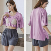 Premium Modal Dreamy Lilac Built-In Bra Pajama Set