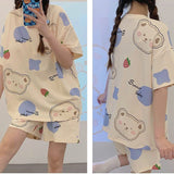 Berry Cream Bear Built-In Bra PJ Set – Summer Today Edition